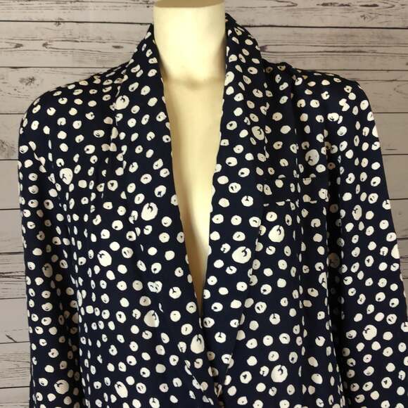 Vintage Studio by Michelle Stuart navy white Polkadot jacket & skirt size medium - Picture 5 of 12